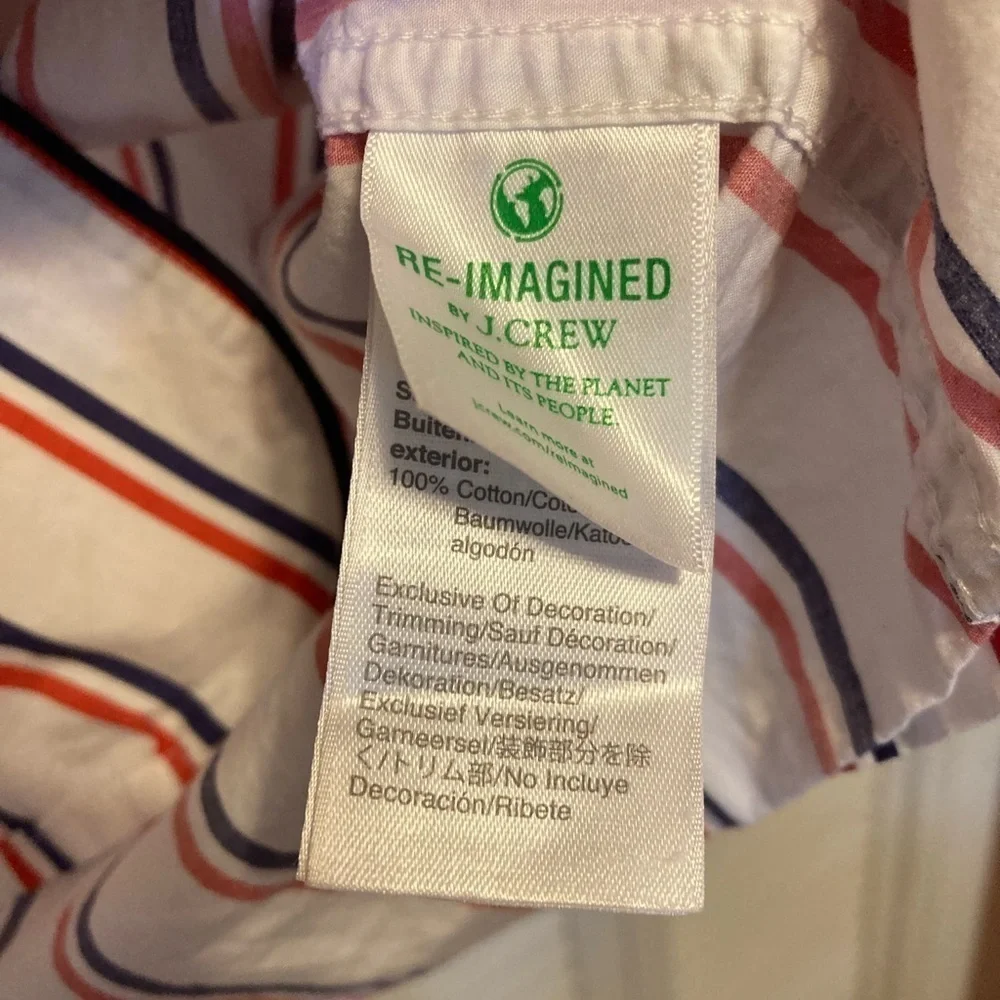 J. Crew Blue And White Striped Pajama Button Down Shirt Size XXL